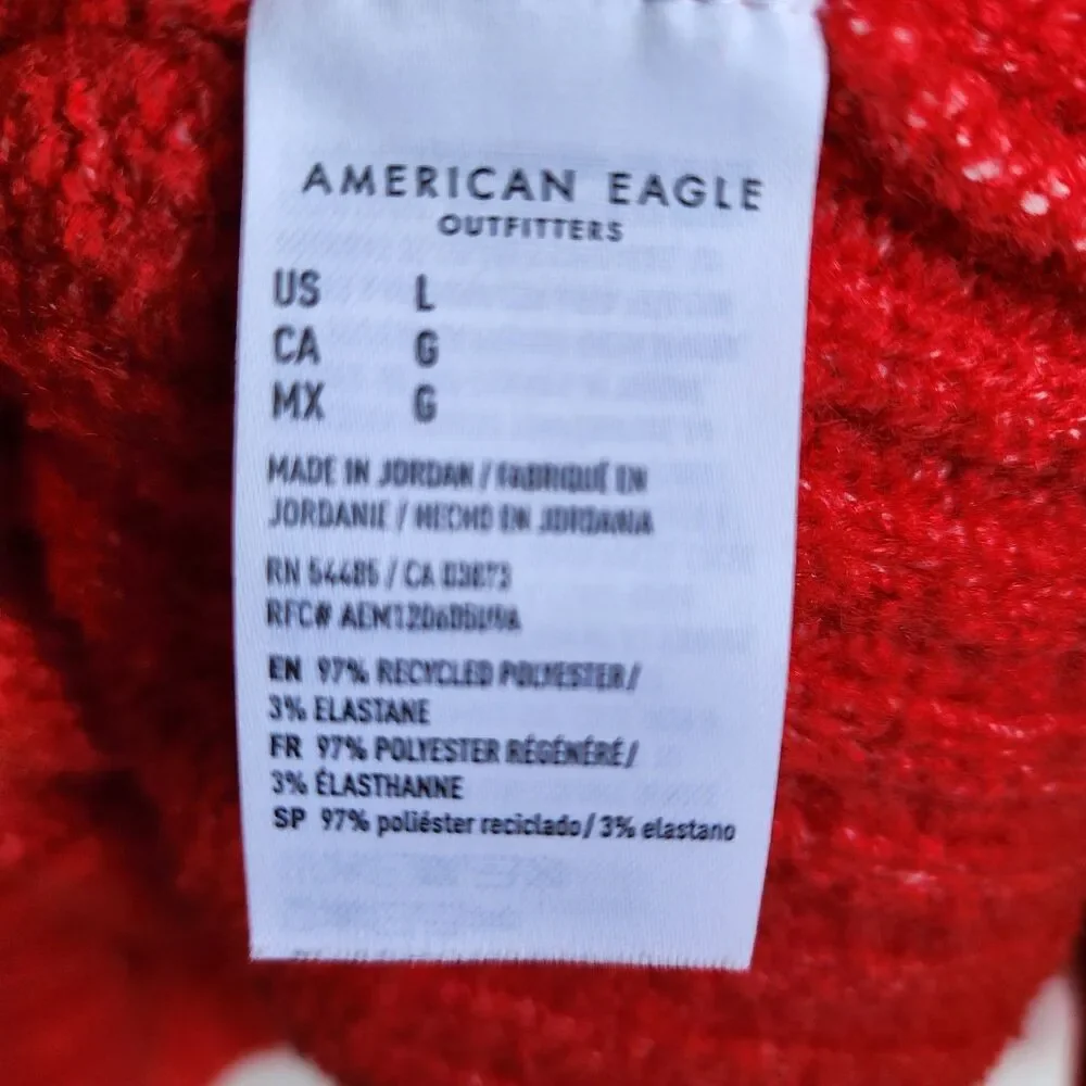 American Eagle Outfitters Womens LG Orange Cable Knit Sweater Pullover